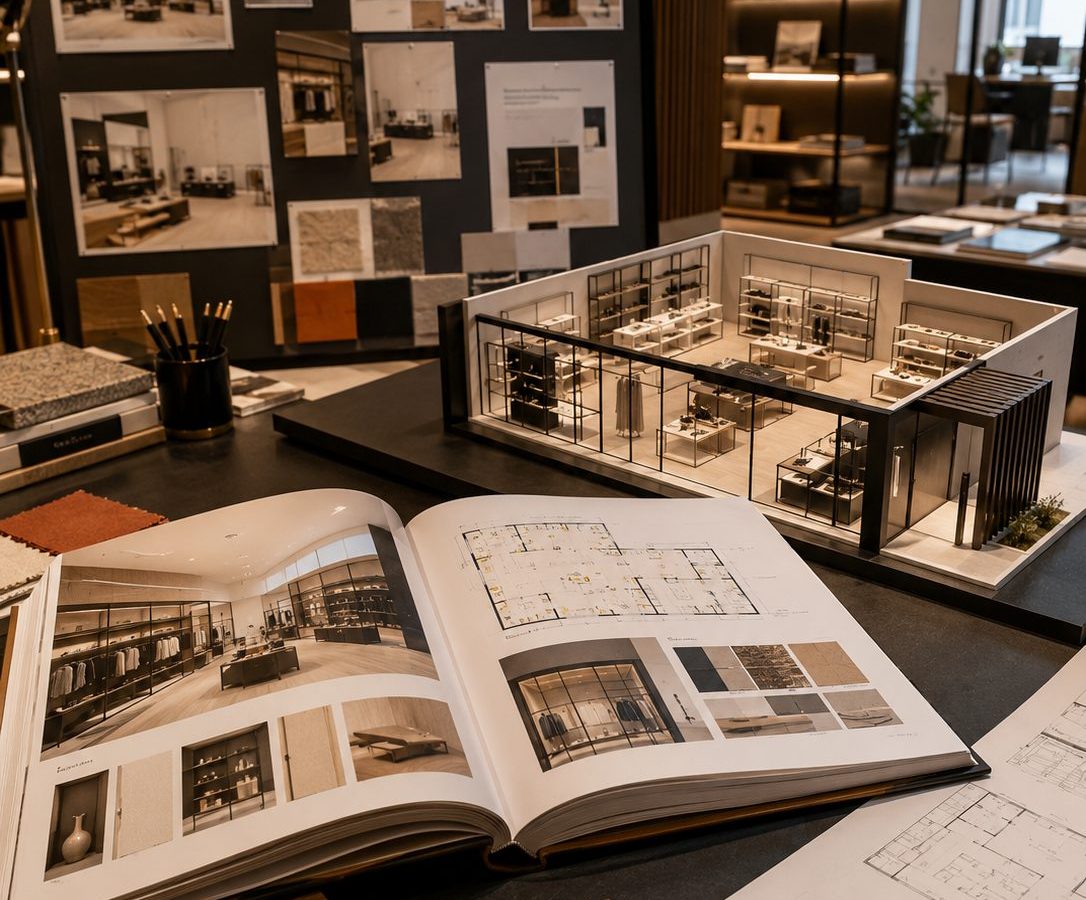 Book de concept architectural et plans utilises pour deployer un magasin a l'identique