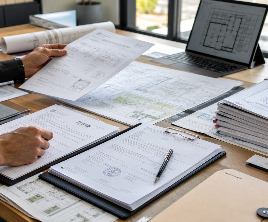 Dossier de plans et documents administratifs prepares pour une demande d'autorisation ERP